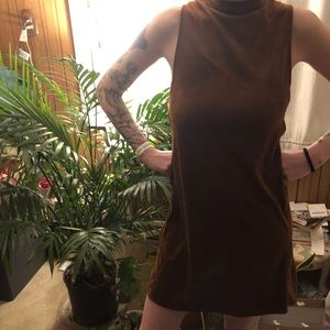 Faux suede dress with cut outs